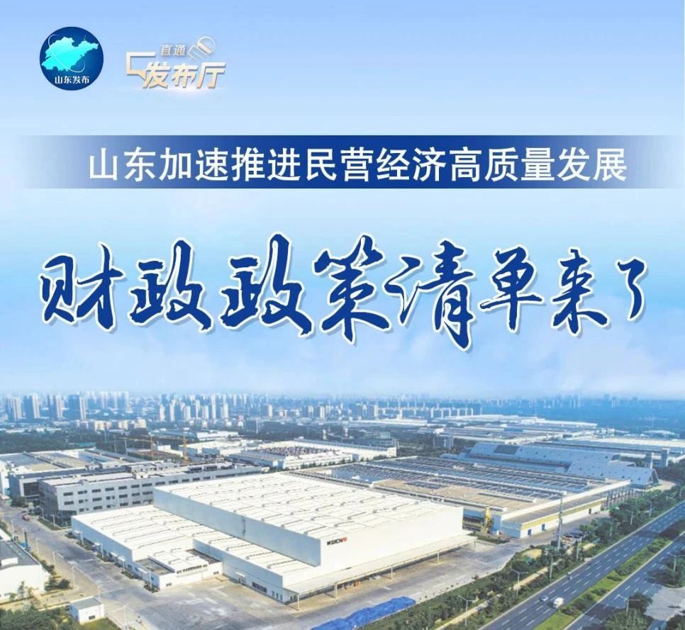 劃重點！山東省財政廳印發《進一步支持民營經濟高質量發展若干財政政策》